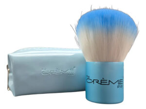 Brocha Kabuki Maquillaje Pouch Polvo Contorno Azul Celeste