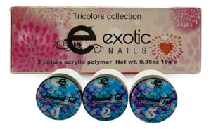 Colección Tricolor Exotic Nails Trío 3 Acrílicos Decoracion Mermaid Tail