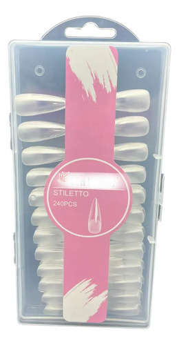 Tips Press Stiletto Soft Gel Completo 240pz Base Opaca Pro Base Opaca Stilleto