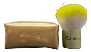 Brocha Kabuki Maquillaje Pouch Polvo Contorno Rosa Dorado