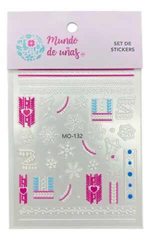 Stickers Navideños 3d Para Uñas Árbol Copos Campana Pingüino Sueter