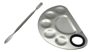 Paleta P/pinturas Uñas + Espátula De Doble Punta Profesional