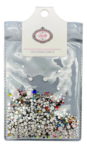 Cristales Decorativos Rosa Lovely Nail Art Uñas Mix Tamaños Blanco