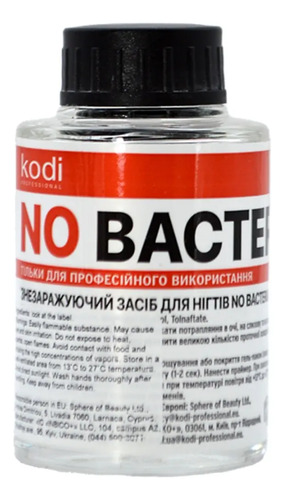 Limpiador De Uñas Kodi No Bacteria 35 Ml Antiséptico