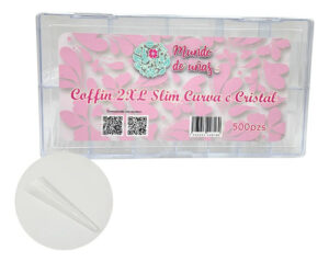 Tips Uñas Postizas Coffin 2xl Slim Curva C Cristal 500pz Transparente Coffin 2xl Slim Curva C Cristal