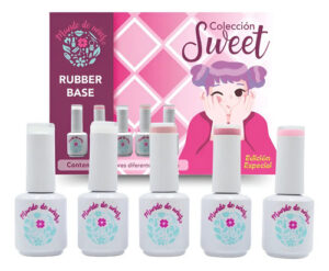 Mundo De Uñas Sweet Rubber Colección 5 Piezas Con 5 Tonos Sweet