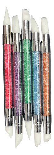 Set Pinceles Silicón Polygel Nail Art 3d Doble Punta Uñas Agua