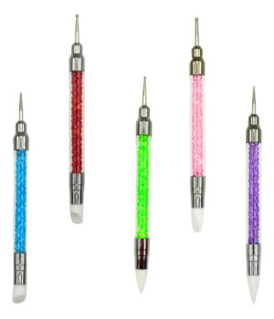 Pack 5 Pinceles De Silicon Con Puntero Para Nail Art Uñas Multicolor