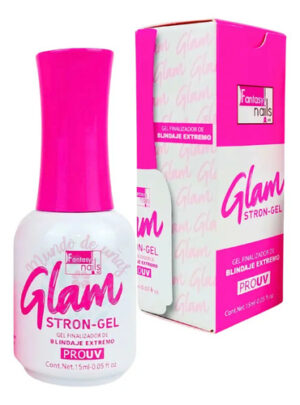 Gel Acabado Translúcido Glam Tapa Rosa 15ml Fantasy Nails Uv Led