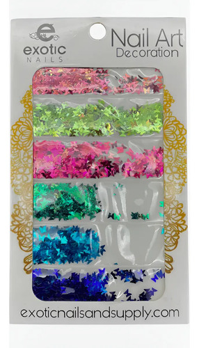 Decoración En Acetato Para Uñas Formas Variadas Exotic Nails Mariposas Mix 2