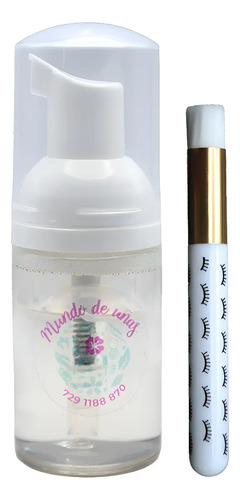 Mundo De Uñas Kit De Limpieza De Extensiones Pestañas Dos Piezas Limpiador 10 Cm 0 Mm