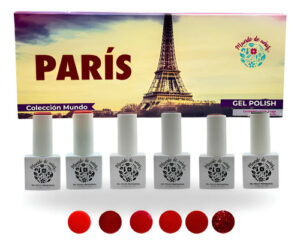 Coleccion De Gel Semipermanente Premium Tipo Fantasy Nails 6 Paris Rojos