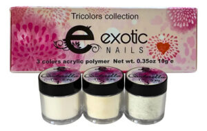 Colección Tricolor Exotic Nails Trío 3 Acrílicos Decoracion Cenicienta Cinderella