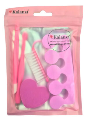 Kit Pedicura Rosa Herramienta Manicure Uñas Separador Set