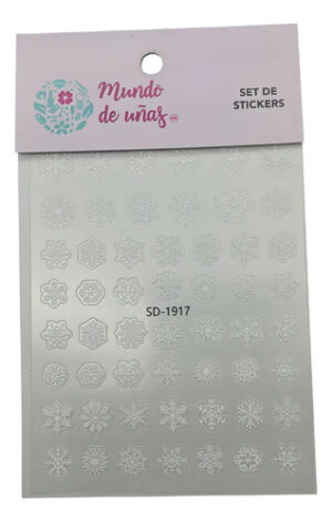 Stickers Navideños 3d Para Uñas Árbol Copos Campana Pingüino Copos Blancos 2