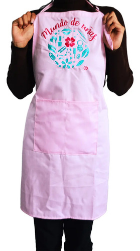 Mandil Largo Resistentes Gabardina Algodón Uñas Mdu Rosa 1pz Rosa