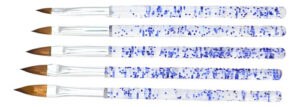 Set De Pinceles Para Aplicación De Gel 5 Piezas Color Azul Azul