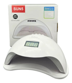 Lampara Uñas Sun5 48w Led Uv Gel Acrilico Secado Rapido Pro Blanco