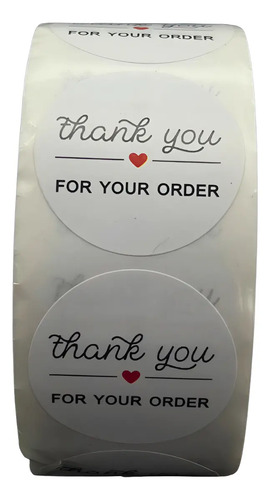 Rollo De Stickers Thank You Para Pedidos Y Empaques 500pz