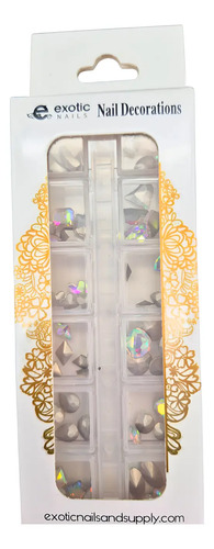 Cristales Uñas Exotic Nails Set Decoraciones Nail Art Pack Tornasol