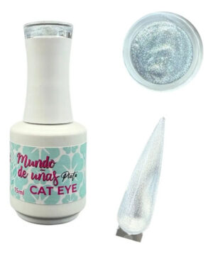 Gel Semipermanente Efecto Ojo De Gato Mundo De Uñas Cat Eye Plateado