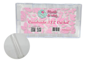 Tips Uñas Postizas Cuadrado 3xl Cristal 500pz Mundo De Uñas Transparente 3xl