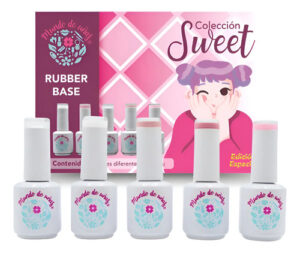 Mundo De Uñas Colección Rubber Sweet 5 Piezas 15ml C/u Sweet