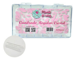 Tips Para Uñas Postizas Cuadrado Regular Cristal Mdu 500pz Transparente Cuadrada