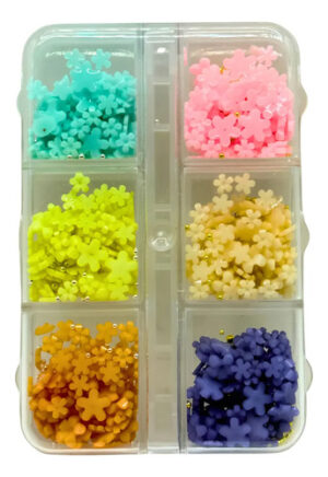 Estuche Flores De Resina Lovely 6 Colores, Varios Tamaños 3d Flores 3d