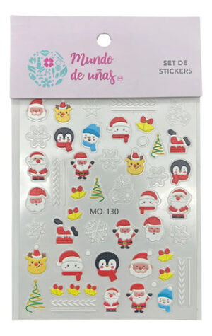 Stickers Navideños 3d Para Uñas Árbol Copos Campana Pingüino Pingüino