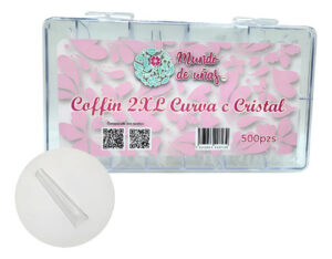 Tips Uñas Postizas Coffin 2xl Curva C Cristal 500pz Premium Transparente Coffin 2xl Curva C Cristal