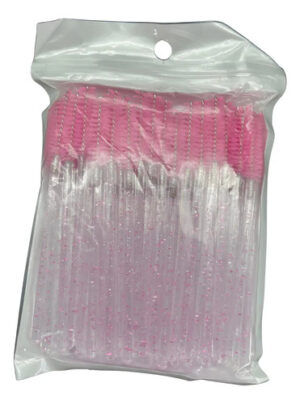 Cepillo Pestañas Desechable Extensiones Máscara Cejas 50pz Rosa